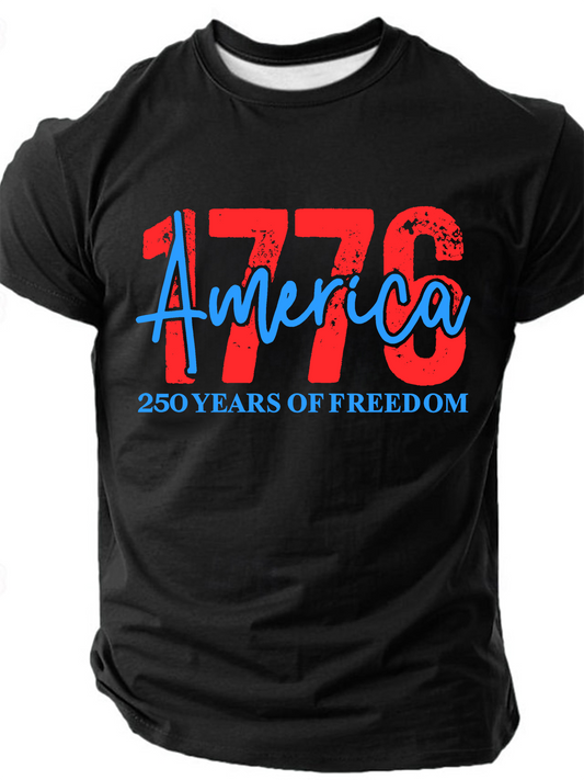 Men's 250th Birthday USA Independence Day 1776 Short Sleeve T-shirt