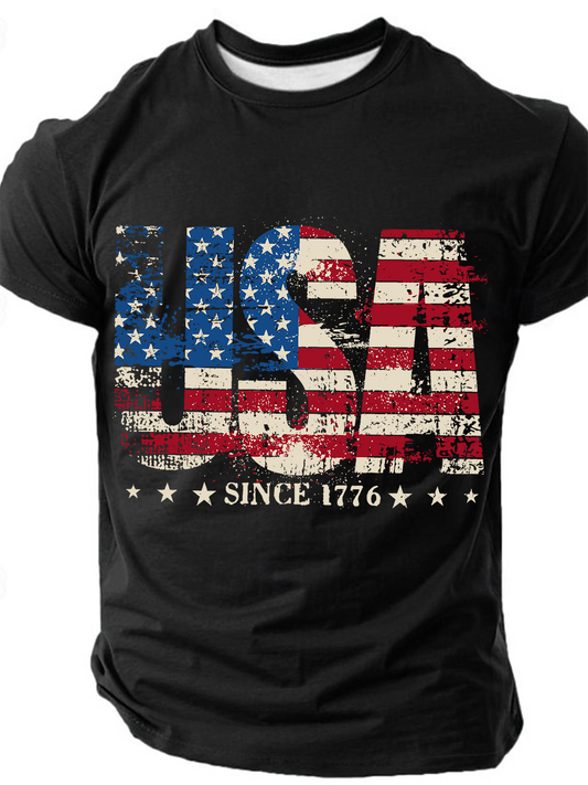 1776 Patriotic Independence Day Vintage Cotton T-Shirt
