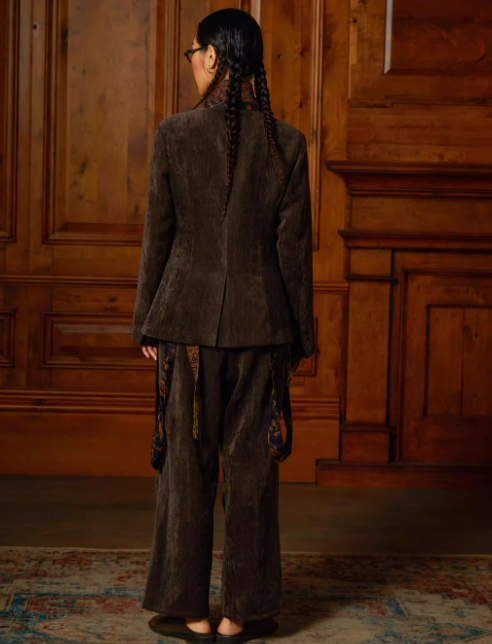 Autumn Nomadic New-Oriental Patchwork Stand-Collar Slim Blazer