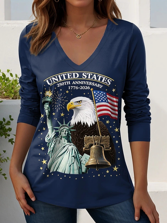 Casual Cotton-Blend Independence Day T-Shirt