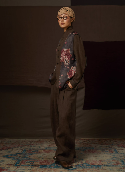 Genderless Vintage Striped Linen Reversible Blazer