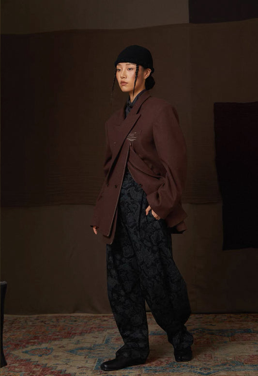 Paisley Multi-Way Curved-Leg Trousers