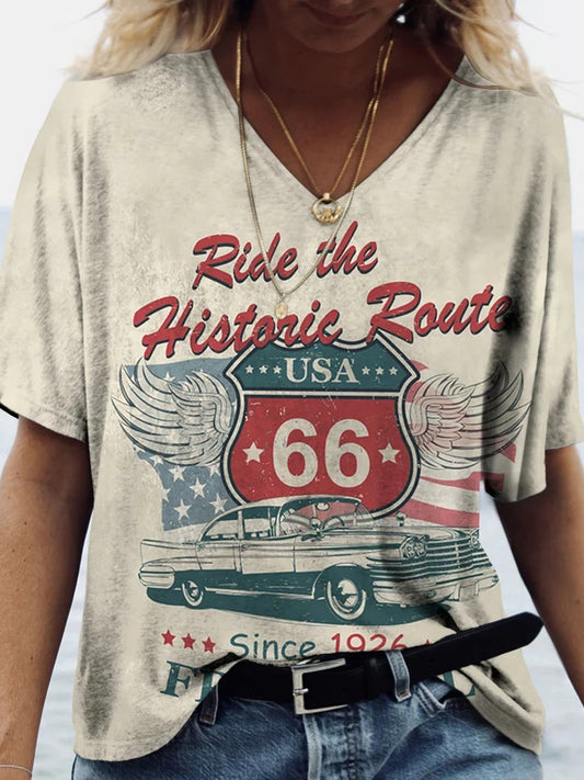 250th anniversary Independence Day Casual V Neck T-Shirt