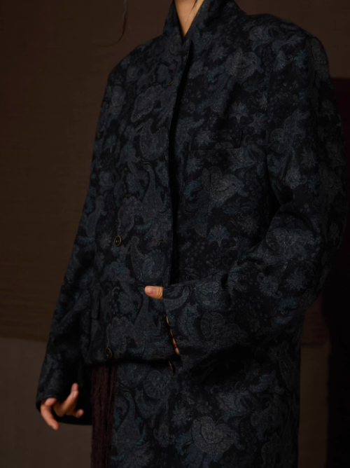 Nomadic Paisley Wide-Shoulder Genderless Blazer