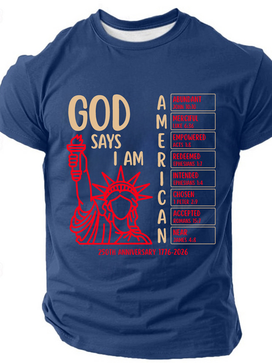 Men's Christian Bible Verse 250 Years , Independence Day , 250th Anniversary Short Sleeve T-shirt