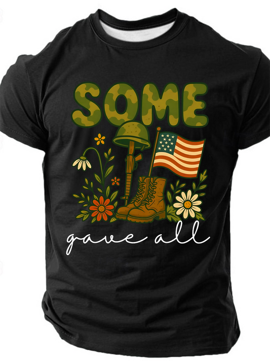 Men's Remember Honor Veteran Tribute Memorial Day Short Sleeve T-shirt