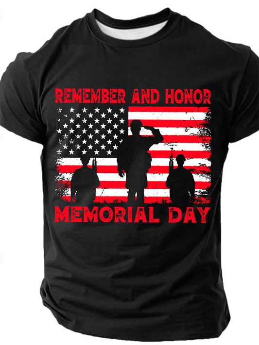 Men's Memorial Day American Flag Funny Slang Short Sleeve T-shirt