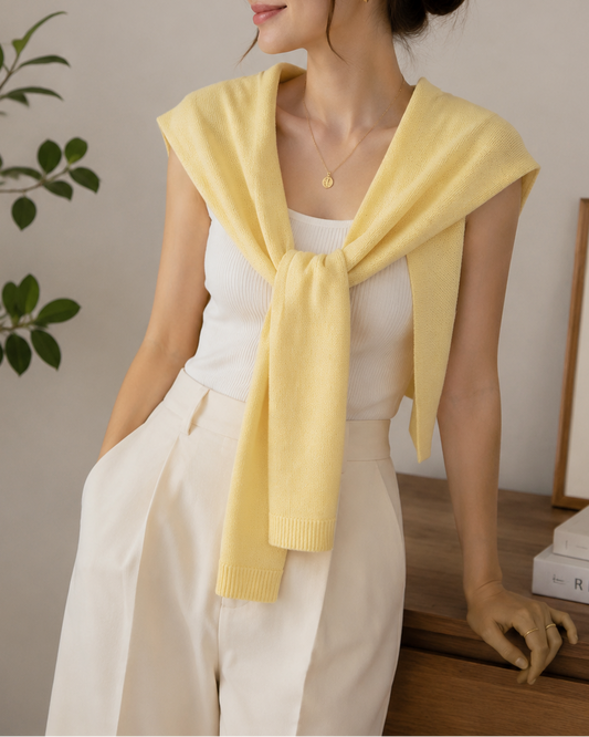 Lightweight Knit Shoulder Wrap Cardigan | Elegant Summer Shrug Cover-Up