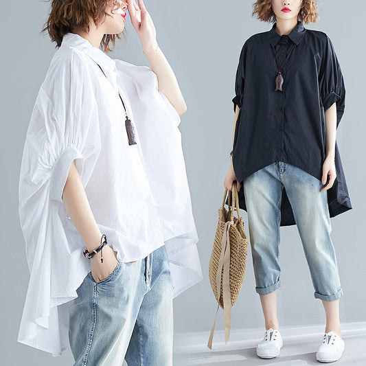 Plus Size Loose High-Low Casual Shirt