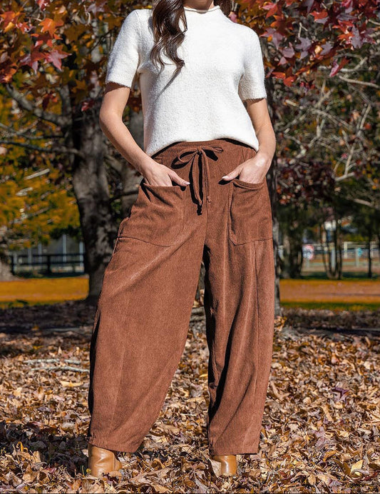 Women Corduroy Wide Leg Pants