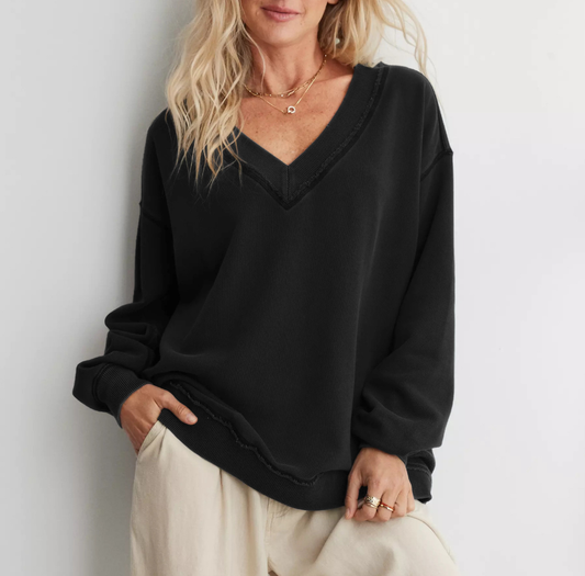 Women’s Loose Fit Hooded Knit Sweatshirt