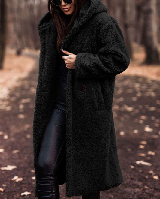 Longline Solid Alpaca Wool Coat