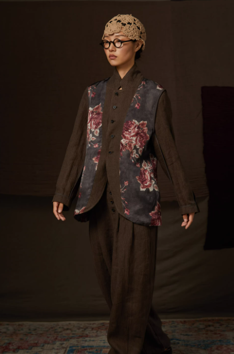 Genderless Vintage Striped Linen Reversible Blazer