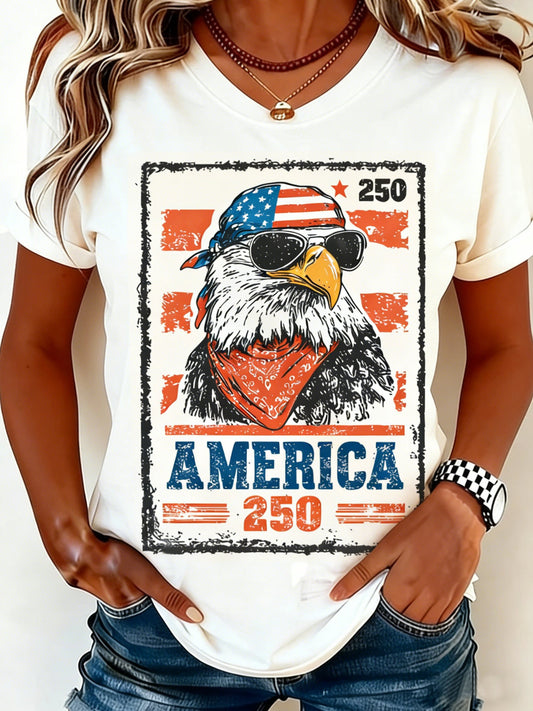 250th anniversary Crew Neck Independence Day Casual Regular Fit T-Shirt