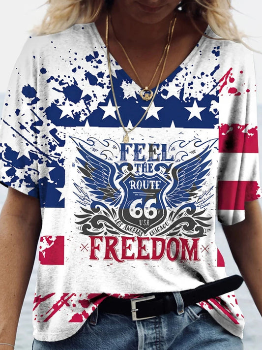 250th anniversary Independence Day Casual V Neck T-Shirt