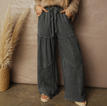 High-Waist Wide-Leg Denim Pants | Casual Vacation Bottoms
