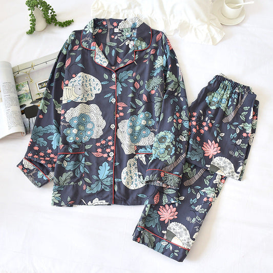 Cotton Long Sleeve Button Pajama Set