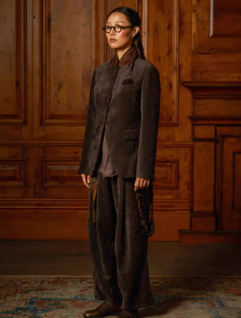 Autumn Nomadic New-Oriental Patchwork Stand-Collar Slim Blazer