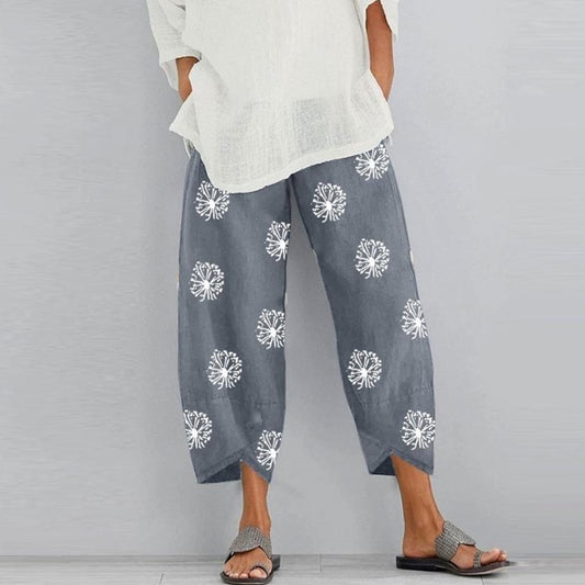 Relaxed Cotton Cropped Pants | Casual Loose-Fit Everyday Trousers