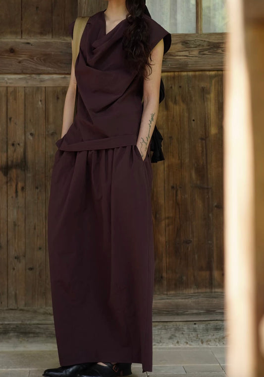 Artisan Minimal Wrinkled Relaxed Purple Short-Sleeve Top