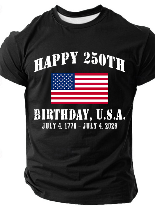 Men's 250th Birthday USA Independence Day 1776 Short Sleeve T-shirt