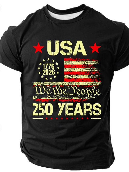 Men's 250th Birthday USA Independence Day 1776 Short Sleeve T-shirt