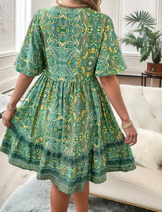 Women Printed V-Neck Dress