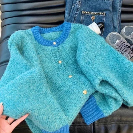 Relaxed Fit Knit Cardigan Sweater