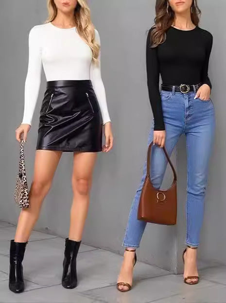 Long Sleeve Stretchy One Piece Bodysuit for Women