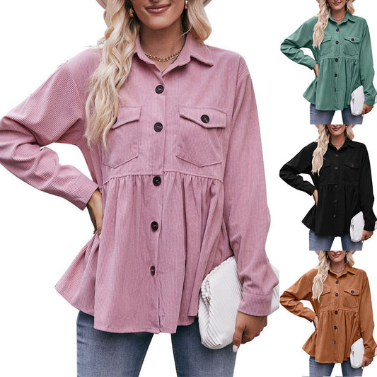 Casual Babydoll Corduroy Shirt