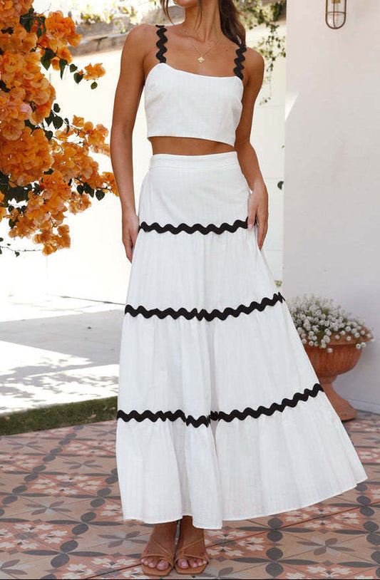 Women’s Color Block Cami & Long Skirt Set