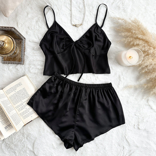Silk Look Camisole and Shorts Pajama Set