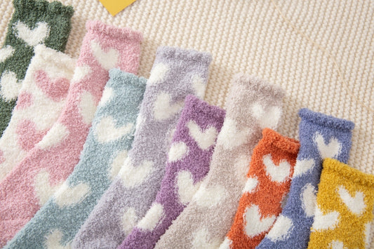Coral Fleece Sleep Socks | Cozy Thickened Jacquard Lounge Socks