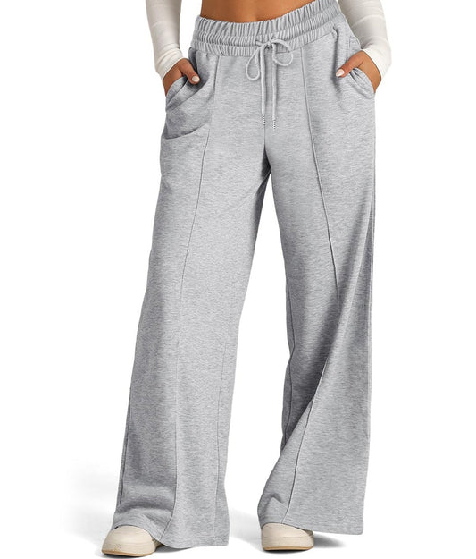 Drawstring Waist Wide Leg Pants | Casual Relaxed Fit Trousers