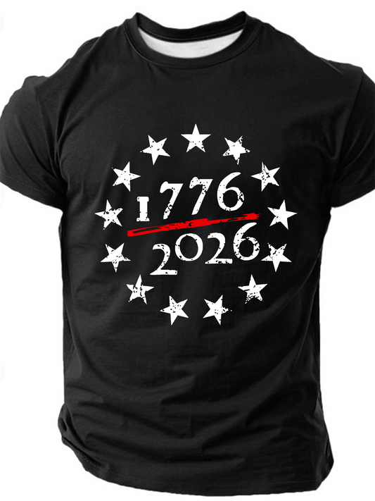 Men's 250th Birthday USA Independence Day 1776 Short Sleeve T-shirt