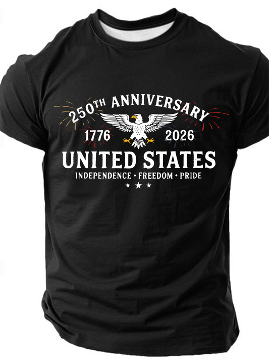 Men's 250th Birthday USA Independence Day 1776  Short Sleeve T-shirt