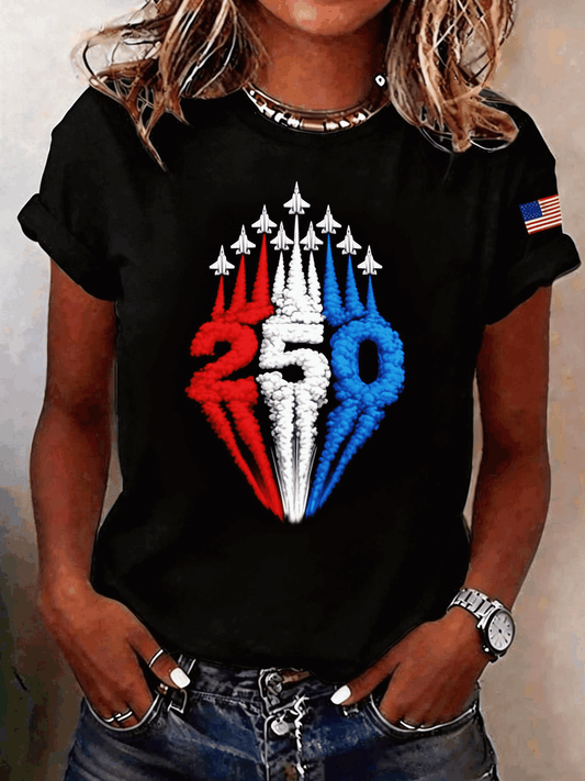 Regular Fit Independence Day Casual Cotton T-Shirt