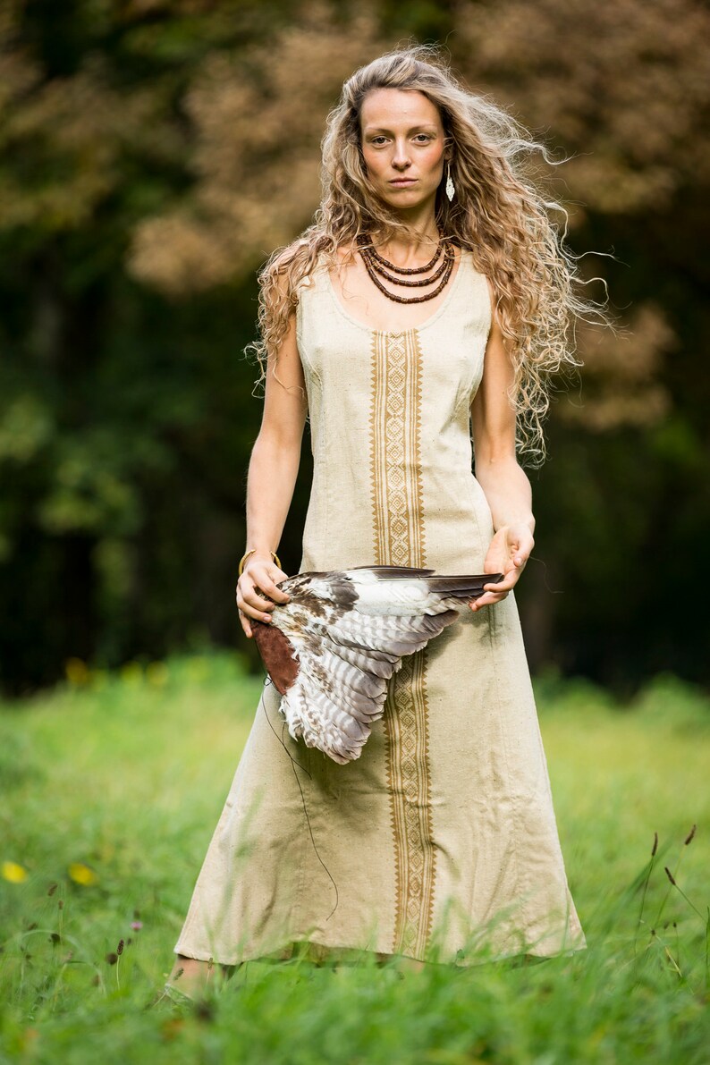 Dress Artemis Raw Silk Hand Block Printed Nonviolent Ahimsa Wedding Ceremony